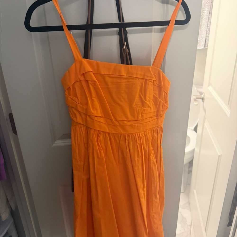 Vibrant Orange Spaghetti Strap Dress